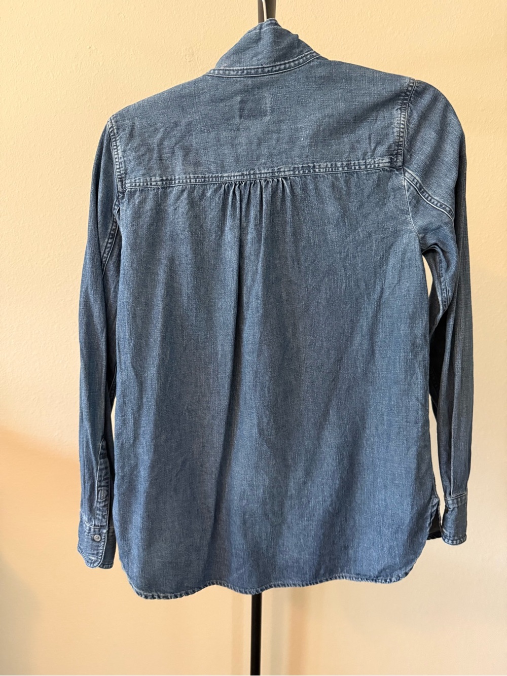 J. Crew Classic Fit Denim Tie-Neck Button-Down Shirt - Picture 3 of 5